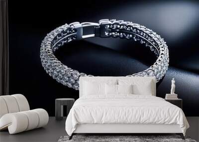 Elegant diamond bracelet with a lattice pattern, intricate and luxurious, bracelet, diamond, lattice, luxurious Wall mural