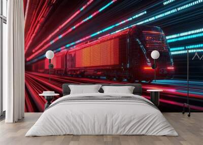 Exploring the future of AI logistics and transportation, unlocking new opportunities and advancements Wall mural