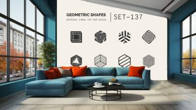 Set of universal minimal geometric  Wall mural