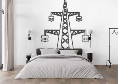 Power transmission tower Wall mural