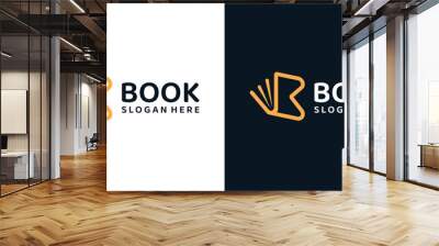 Book with line model logo design template with initial letter B graphic design illustration. icon, symbol, creative. Wall mural