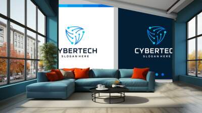 Template design logo cyber tech or futuristic tech circuit board abstract logo template. Wall mural