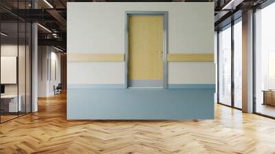 epmty hospital corridor and room door realistic 3D rendering Wall mural