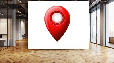 red 3d map location mark Wall mural