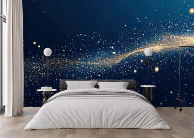 A blue sky with a stream of gold glitter Wall mural