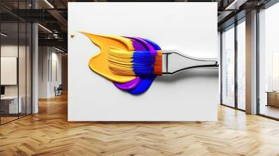 A paintbrush with a splash of paint on it Wall mural