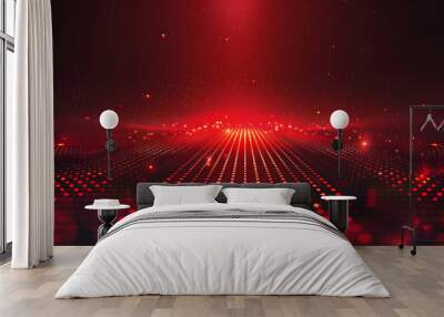 Abstract matrix red background Wall mural