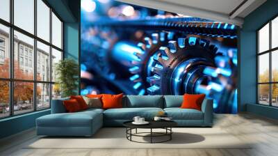 Cogwheel on abstract background Wall mural