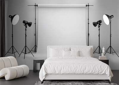 Studio for photo shoots with a white background Wall mural