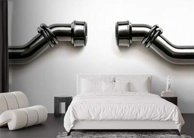 Two pipes are shown side by side, one of which is bent Wall mural