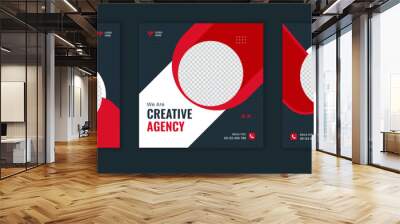 Creative Corporate social media post bundle, business template collection, set of digital marketing vector square advertisement Wall mural