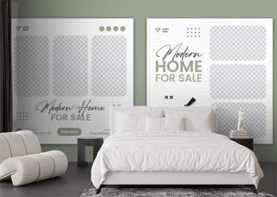 Creative Real Estate Social Media Post Template, Editable Square Post design, Social Media Banners Wall mural