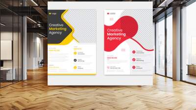 Modern  Corporate flyer design template set, professional business flyer layout vector Wall mural