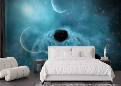 Artistic Illustration of a Space Scene Wall mural