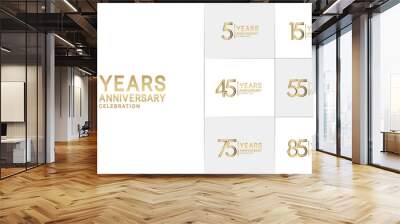 set of anniversary premium collection golden color can be use for celebration event Wall mural