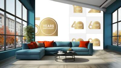 set of anniversary premium collection golden color can be use for celebration event Wall mural