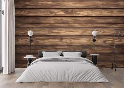 Old brown wood wall background. Dark wood brown retro wall, floor pattern nature plank board Wall mural