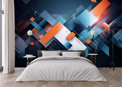  Fondo abstracto 3d geométrico. Generado por Ia. Wall mural