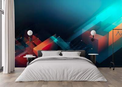 Fondo abstracto 3d geométrico . Generado por Ia. Wall mural