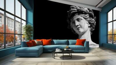 Ancient Roman or Greek neoclassical statue in Rome (Black adn White with copy space) Wall mural