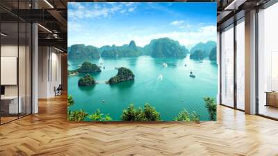 Halong Bay in Vietnam. Unesco World Heritage Site. Wall mural