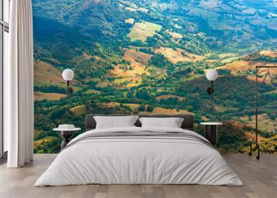 Beautiful Landscape Auvergne France hills mountains sunset sunlight clouds summer Puy Mary Wall mural