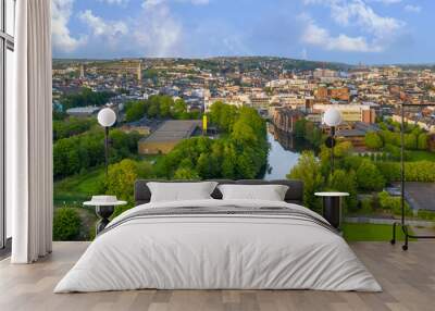 Cork City Ireland amazing scenery aerial drone view sunset 
 Wall mural