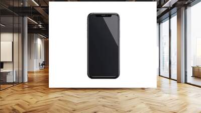 a black cell phone with a white background Wall mural