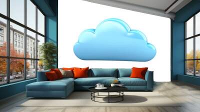 a blue cloud shaped object Wall mural