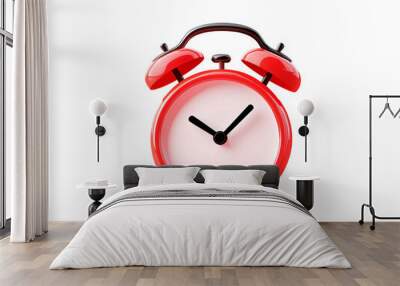 a red alarm clock with bells Wall mural