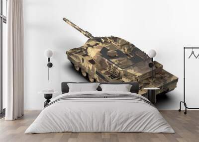 Armored tank building isolated on background. 3d rendering - illustration Wall mural