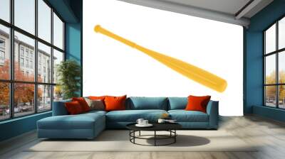 Baseball bat isolated on transparent background. 3d rendering - illustration Wall mural