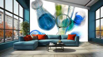 laboratory glassware on white Wall mural