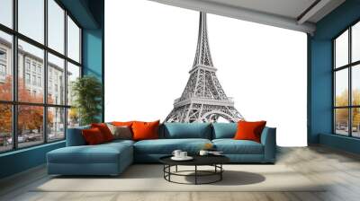 Eiffel tower on transparent background. 3d rendering - illustration Wall mural