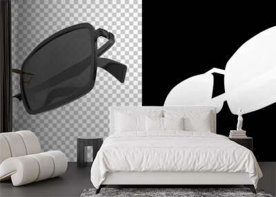 Sun glasses isolated on background with mask. 3d rendering - illustration Wall mural