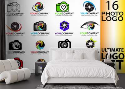 Camera logo vector set Wall mural