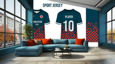 Sport jersey design fabric textile for sublimation. Wall mural