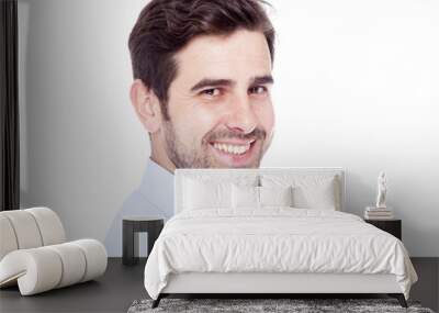 Portrait of a handsome man, isolated over a white background Wall mural