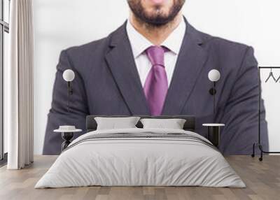 Portrait of a happy smiling young business man, isolated on whit Wall mural