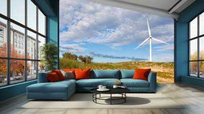 Windmill landscape - renewable energy source Wall mural