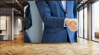 Business people shake hands while finishing up meetings or negotiations in the office. Congratulations handshake for new employees Business handshake and partnership concepts. Wall mural