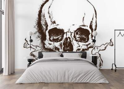 skull. drawing style. vector illustration Wall mural