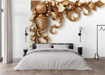 golden ornament frame and corner design. 
generative AI Wall mural