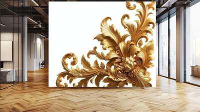 golden ornament frame and corner design.  generative AI Wall mural