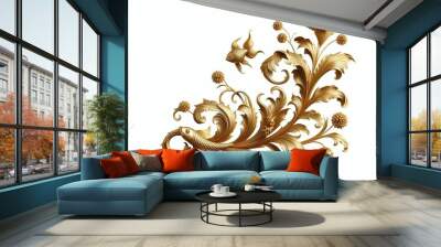 golden ornament frame and corner design.  generative AI Wall mural