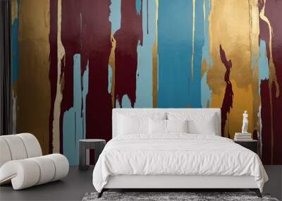 abstract color palette wallpaper with burgundy sky blu background Wall mural