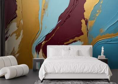 abstract color palette wallpaper with burgundy sky blu background Wall mural