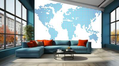 Abstract vector illustration of a dotted worldmap Wall mural