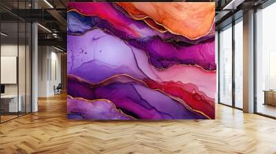 3D cartoon visualization of a segment of an alcohol ink artwork Contemporary art Abstract vibrant backdrop wallpaper Marble pattern Fluid art suitable for modern banners and ethereal graphic design Wall mural