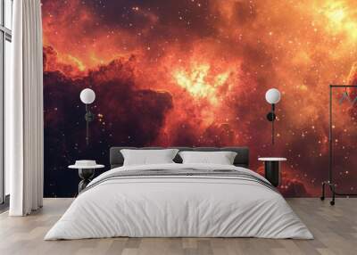 3D illustration featuring a cartoon rendering of a space nebula suitable for science research and education projects Wall mural